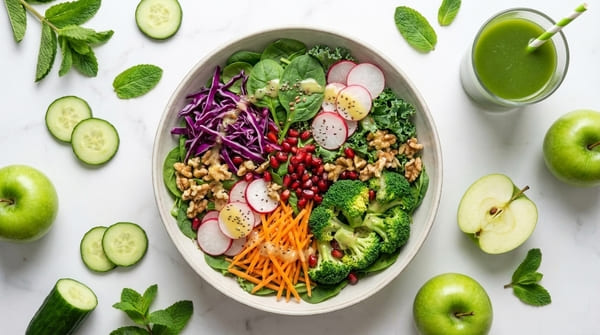 Frische Detox-Mahlzeiten aus natürlichen Zutaten